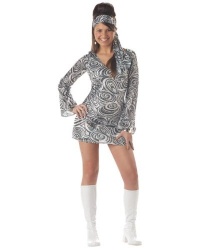 California Costumes Women's Disco Diva Costume,Silver,3-5 California Costumes Women's Disco Diva Costume,Silver,3-5