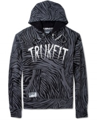 Let this zebra print hoodie from Trukfit be your guide through the urban jungle and weekend safaris. Let this zebra print hoodie from Trukfit be your guide through the urban jungle and weekend safaris.