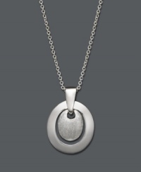 Sculptural style. This chic, Giani Bernini pendant looks like a modern work of art with its smooth, oval-shaped curves and unique matte surface. Crafted in sterling silver. Approximate length: 18 inches. Approximate drop: 1/2 inch.