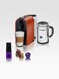 Compact brewing unit that comes with an Aeroccino milk frother that heats and froths milk for cappuccinos and lattes at the push of a button. Compact Brewing Unit TechnologyAutomatic cup warmer9 programmable coffee quantitiesAutomatic memorization of preferred cup sizeWorks exclusively with Nespresso's premium coffee capsulesRemovable water tank9H X 17H X 20D9 lbs.Imported Compact brewing unit that comes with an Aeroccino milk frother that heats and froths milk for cappuccinos and lattes at the push of a button. Compact Brewing Unit TechnologyAutomatic cup warmer9 programmable coffee quantitiesAutomatic memorization of preferred cup sizeWorks exclusively with Nespresso's premium coffee capsulesRemovable water tank9H X 17H X 20D9 lbs.Imported