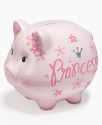 Help her start saving up for the castle of her dreams with this darling princess piggy bank from First Impressions. Help her start saving up for the castle of her dreams with this darling princess piggy bank from First Impressions.