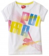 Puma - Kids Girls 7-16 Big Glow Tee, White, Medium