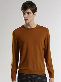 A smooth, classic-fit pullover sweater knitted in a rich Italian wool.CrewneckRibbed knit collar, cuffs and hemWoolDry cleanMade in Italy A smooth, classic-fit pullover sweater knitted in a rich Italian wool.CrewneckRibbed knit collar, cuffs and hemWoolDry cleanMade in Italy
