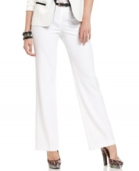 Transition your refined look from day to night in BCX's belted wide-leg trousers. Transition your refined look from day to night in BCX's belted wide-leg trousers.