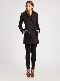 A signature cotton trenchcoat, designed to truly weather the storm. EpaulettesButton closureBelted designSlash pocketsButton-tab detail on backCotton liningAbout 34 from shoulder to hemPolyesterDry cleanImported Model shown is 5'9 (176cm) wearing US size 4. A signature cotton trenchcoat, designed to truly weather the storm. EpaulettesButton closureBelted designSlash pocketsButton-tab detail on backCotton liningAbout 34 from shoulder to hemPolyesterDry cleanImported Model shown is 5'9 (176cm) wearing US size 4.