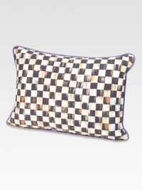 The signature Courtly design is revisited on this fine linen/cotton pillow, designed with checks on one side and coordinating stripes on the other. From the Courtly CollectionZip closureFeather/down insert14 X 2053% linen/35% cotton/12% nylonDry cleanImported The signature Courtly design is revisited on this fine linen/cotton pillow, designed with checks on one side and coordinating stripes on the other. From the Courtly CollectionZip closureFeather/down insert14 X 2053% linen/35% cotton/12% nylonDry cleanImported