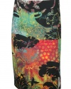 Calvin Klein Womens Printed Straight Knit Skirt