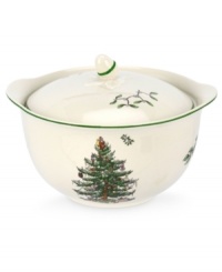 With an historic pattern starring the most cherished symbol of the season, Spode's mini Christmas Tree casserole is a festive gift to holiday homes. A lid makes it perfect for keeping dips or toppings fresh. With embossed detail.