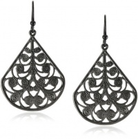 1928 Jewelry Hematite-Color Vine Earrings 1928 Jewelry Hematite-Color Vine Earrings