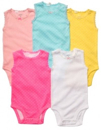 Carter's Girls Sleeveless 5-Multipack with Lace Trim (6 Months) Carter's Girls Sleeveless 5-Multipack with Lace Trim (6 Months)