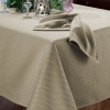 Benson Mills Prego Waffleweave Fabric Tablecloth, Taupe, 70-Inch Round