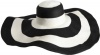 San Diego Women's Stripe Paper Braid X Large Brim Hat,Black White,One Size