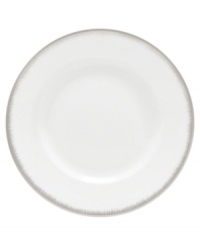 Fresh and cool in crisp white, the Silver Leaf bread and butter plate delivers modern style and iconic craftsmanship. Delicate feathered platinum applied using Wedgwood's signature technique shimmers with whimsy on sleek bone china. Fresh and cool in crisp white, the Silver Leaf bread and butter plate delivers modern style and iconic craftsmanship. Delicate feathered platinum applied using Wedgwood's signature technique shimmers with whimsy on sleek bone china.