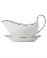 The classic, heirloom-quality Sterling dinnerware and dishes pattern by Wedgwood is designed for formal entertaining, in pristine white bone china banded with polished platinum. The classic, heirloom-quality Sterling dinnerware and dishes pattern by Wedgwood is designed for formal entertaining, in pristine white bone china banded with polished platinum.