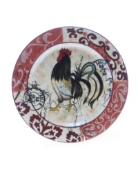 The vintage-inspired Lille Rooster platter layers bird, Baroque florals and letters from France in a shape for modern tables that's steeped in old-world charm. From Certified International's collection of serveware and serving dishes. The vintage-inspired Lille Rooster platter layers bird, Baroque florals and letters from France in a shape for modern tables that's steeped in old-world charm. From Certified International's collection of serveware and serving dishes.