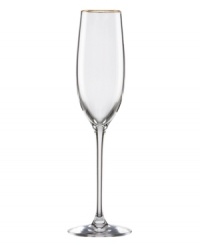 Radiating grace in fine crystal with a delicately banded edge, the Lenox Eternal Gold Signature flute adds a note of timeless refinement to any table setting. Radiating grace in fine crystal with a delicately banded edge, the Lenox Eternal Gold Signature flute adds a note of timeless refinement to any table setting.
