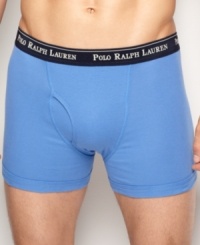 Modern fit meets old-fashioned quality: Two-pack of boxer briefs from Polo Ralph Lauren constructed in soft, comfortable cotton jersey. Modern fit meets old-fashioned quality: Two-pack of boxer briefs from Polo Ralph Lauren constructed in soft, comfortable cotton jersey.