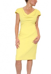 Women's Black Halo Gretchen Cowl Neck Dress in Neon Yellow Size 12 Women's Black Halo Gretchen Cowl Neck Dress in Neon Yellow Size 12
