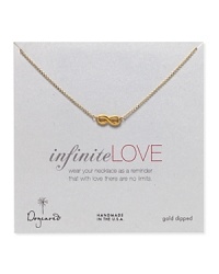 The eternal symbol quietly adorns Dogeared's miniature charm necklace. The eternal symbol quietly adorns Dogeared's miniature charm necklace.