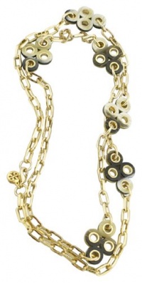 Tory Burch Horn Clover Necklace Gold