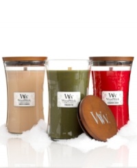 Christmas is in the air! Set the scene in an instant with the soothing sound of a WoodWick candle, crackling as it burns. A soft vanilla scent brings back memories of baking treats. Christmas is in the air! Set the scene in an instant with the soothing sound of a WoodWick candle, crackling as it burns. A soft vanilla scent brings back memories of baking treats.