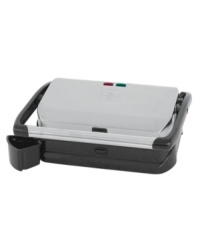 The smart floating hinge system accommodates endless meals and dishes, adjusting to the size of paninis, sandwiches, chicken breasts and more. Nonstick ribbed plates effortlessly release food and easily remove for quick cleaning. 1-year limited warranty. Model WPGPP10. The smart floating hinge system accommodates endless meals and dishes, adjusting to the size of paninis, sandwiches, chicken breasts and more. Nonstick ribbed plates effortlessly release food and easily remove for quick cleaning. 1-year limited warranty. Model WPGPP10.