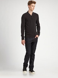 Ideal for layering or worn alone, enjoy your casual days in this super-soft slubby cotton henley.V-neckThree-button placketAbout 28½ from shoulder to hemCottonMachine washImported Ideal for layering or worn alone, enjoy your casual days in this super-soft slubby cotton henley.V-neckThree-button placketAbout 28½ from shoulder to hemCottonMachine washImported
