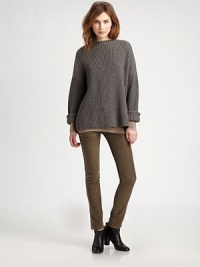 Slouchy and oversized in a cozy, textured blend of yak and wool.BoatneckDropped shouldersLong sleevesPullover style50% yak/50% woolDry cleanImportedModel shown is 5'11 (180cm) wearing US size Small. Slouchy and oversized in a cozy, textured blend of yak and wool.BoatneckDropped shouldersLong sleevesPullover style50% yak/50% woolDry cleanImportedModel shown is 5'11 (180cm) wearing US size Small.