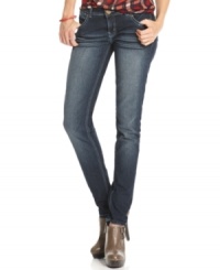 Rhinestone-studded back pocket art plus an awesome fade make Freestyle's Shay skinny jeans a style we want in our closet, stat! Rhinestone-studded back pocket art plus an awesome fade make Freestyle's Shay skinny jeans a style we want in our closet, stat!
