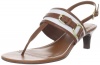 Lauren Ralph Lauren Women's Nance Thong Sandal,Ralph Lauren White/Polo Tan,8 M US