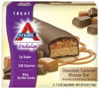 Atkins Endulge Chocolate Caramel Mousse Bar, 5 - 1.2 oz. Bars (Pack of 2) Atkins Endulge Chocolate Caramel Mousse Bar, 5 - 1.2 oz. Bars (Pack of 2)
