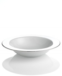 Simply elegant for everyday meals but with a banded edge that shines on formal tables, the Platinum Fine Line pasta serving bowl is a flawless choice for every occasion. Simply elegant for everyday meals but with a banded edge that shines on formal tables, the Platinum Fine Line pasta serving bowl is a flawless choice for every occasion.