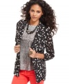 A hot layering piece for fall, this sheer Bar III dotted blazer is perfect for adding a pop of print to your look!