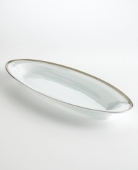 The sophisticated platinum accents of the Charter Club Grand Buffet Platinum collection add sparkle to your tabletop. The sleek shape of this oval platter brings drama to any setting. The sophisticated platinum accents of the Charter Club Grand Buffet Platinum collection add sparkle to your tabletop. The sleek shape of this oval platter brings drama to any setting.
