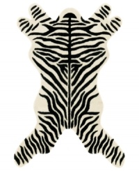 Add a lively accent to your decor, without making it wild. In eye-catching shades of black and white, this fun piece features a classic zebra-print design. Woven from plush New Zealand wool for remarkable softness and durability. Add a lively accent to your decor, without making it wild. In eye-catching shades of black and white, this fun piece features a classic zebra-print design. Woven from plush New Zealand wool for remarkable softness and durability.