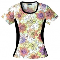 Cherokee 2983 Women's Flexibles Jewel Neck Print Scrub Top Cherokee 2983 Women's Flexibles Jewel Neck Print Scrub Top