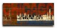 Chicago 10x24 Artistic Planked Wood Sign by Cory Steffen Chicago 10x24 Artistic Planked Wood Sign by Cory Steffen