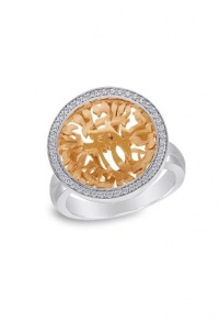 Effy Jewlery White and Rose Gold Diamond Shema Ring, .18 TCW Ring size 7