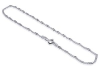 Sterling Silver Anklet Singapore Chain Ankle Bracelet With Spring Ring Clasp