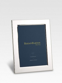 A slightly wider border lends added visual impact to a tarnish-proof silverplated frame with a rich velvet back. Wipe clean ImportedDIMENSION INFORMATION4 X 6 (6½ X 7¾ overall)5 X 7 (7½ X 8¾ overall)8 X 10 (10½ X 11¾ overall) A slightly wider border lends added visual impact to a tarnish-proof silverplated frame with a rich velvet back. Wipe clean ImportedDIMENSION INFORMATION4 X 6 (6½ X 7¾ overall)5 X 7 (7½ X 8¾ overall)8 X 10 (10½ X 11¾ overall)