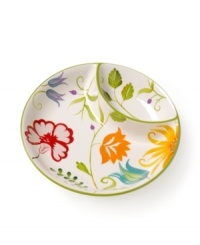 Covered in multicolored blooms, the Floral Stripe chip and dip from Clay Art serves favorite snack foods with a double dose of color and style, all in dishwasher-safe earthenware. (Clearance) Covered in multicolored blooms, the Floral Stripe chip and dip from Clay Art serves favorite snack foods with a double dose of color and style, all in dishwasher-safe earthenware. (Clearance)