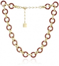 Anne Klein Union Square Gold-Tone Red Enamel Link Necklace Anne Klein Union Square Gold-Tone Red Enamel Link Necklace