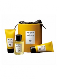 The best products from the Colonia Assoluta collection are presented in the deluxe Acqua di Parma yellow hat box, making it the perfect luxurious holiday gift. Set includes: EDC Spray, 3.4 oz.; Shower Gel, 2.5 oz. and Body Cream, 2.5 oz. Made in Italy. The best products from the Colonia Assoluta collection are presented in the deluxe Acqua di Parma yellow hat box, making it the perfect luxurious holiday gift. Set includes: EDC Spray, 3.4 oz.; Shower Gel, 2.5 oz. and Body Cream, 2.5 oz. Made in Italy.