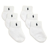 Polo Ralph Lauren boys newborn (0-6months) white socks 6pairs - 0-6 months Polo Ralph Lauren boys newborn (0-6months) white socks 6pairs - 0-6 months