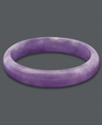 Add flourish to your look with a pop of brilliant purple color. This solid jade bangle (10-1/2-13 mm) comes in a vibrant lavender hue and slips effortlessly over the wrist. Approximate diameter: 3 inches. Add flourish to your look with a pop of brilliant purple color. This solid jade bangle (10-1/2-13 mm) comes in a vibrant lavender hue and slips effortlessly over the wrist. Approximate diameter: 3 inches.