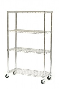 Seville Classics SHE15363 14-Inch by 36-Inch by 54-Inch Dura Style Shelves with Wheels, Chrome Seville Classics SHE15363 14-Inch by 36-Inch by 54-Inch Dura Style Shelves with Wheels, Chrome