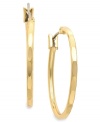 Sculpted hoops finish off your party looks. Add these Charter Club earrings and start your night off right. Crafted in gold tone mixed metal. Approximate drop: 1 inch.