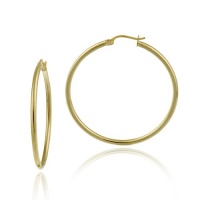 18k Yellow Gold Plated Sterling Silver Polished 2x40 Clicktop Hoop Earrings 18k Yellow Gold Plated Sterling Silver Polished 2x40 Clicktop Hoop Earrings