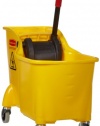 Rubbermaid Commercial FG738000 Tandem Bucket and Wringer Combo, 31 qt Capacity, 22.63 Length x 13.25 Width x 32.25 Height, Yellow