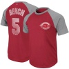 MLB Cincinnati Reds Johnny Bench Legacy of Champions Short Sleeve Crew Neck Overdyed Ringer Tee Men's